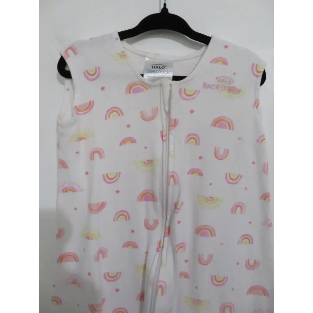 Halo SleepSack Baby Sz S white Pink Rainbow Wearable Blanket Cotton Sleep Bag